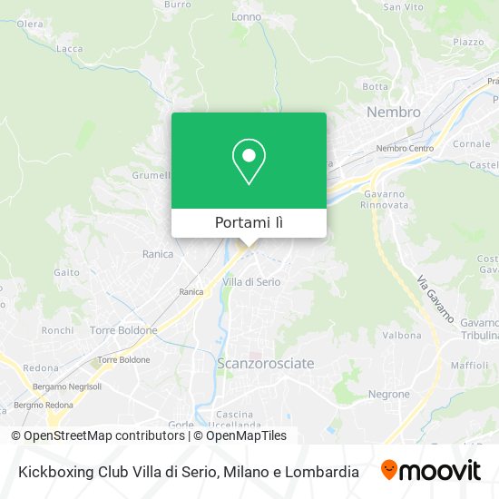 Mappa Kickboxing Club Villa di Serio