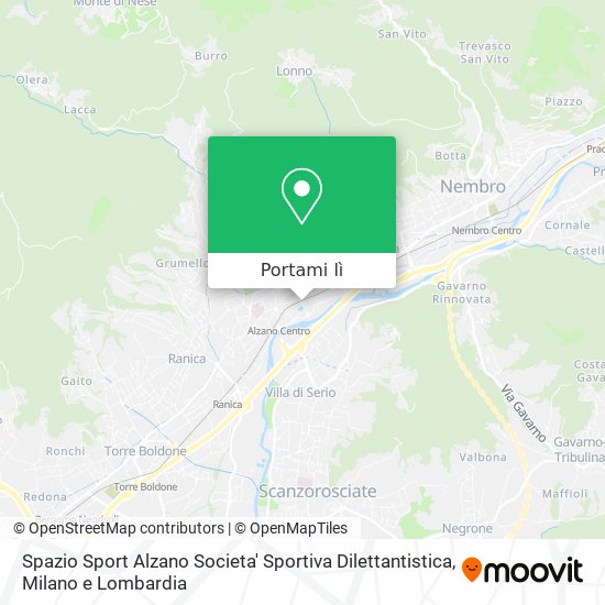Mappa Spazio Sport Alzano Societa' Sportiva Dilettantistica