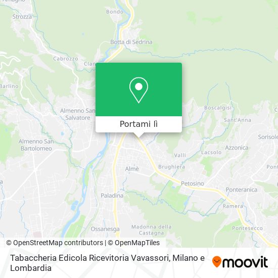 Mappa Tabaccheria Edicola Ricevitoria Vavassori