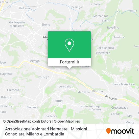 Mappa Associazione Volontari Namaste - Missioni Consolata