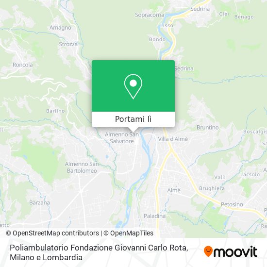 Mappa Poliambulatorio Fondazione Giovanni Carlo Rota