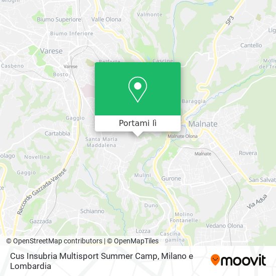 Mappa Cus Insubria Multisport Summer Camp