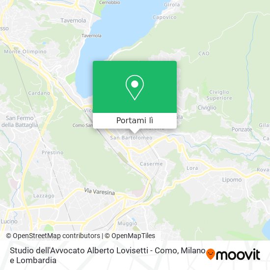 Mappa Studio dell'Avvocato Alberto Lovisetti - Como