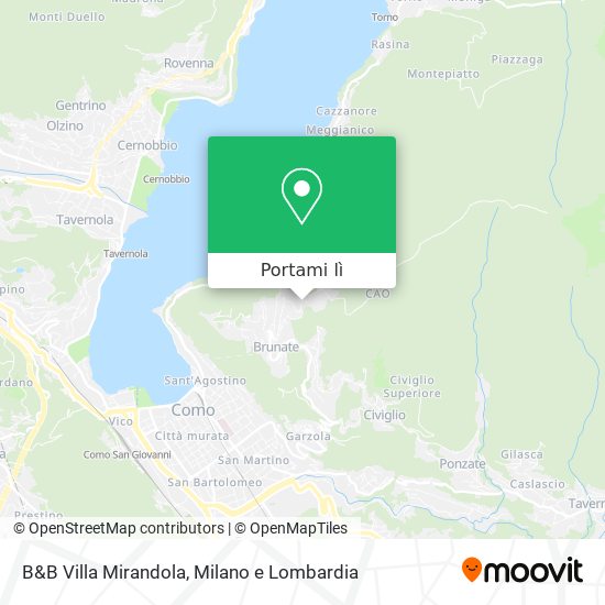 Mappa B&B Villa Mirandola