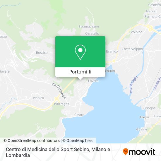 Mappa Centro di Medicina dello Sport Sebino