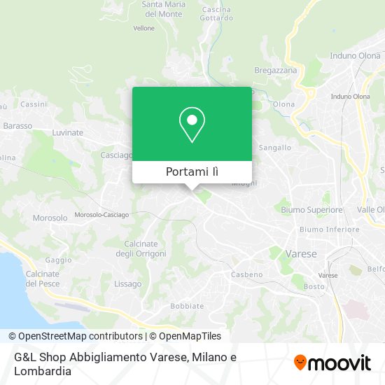 Mappa G&L Shop Abbigliamento Varese