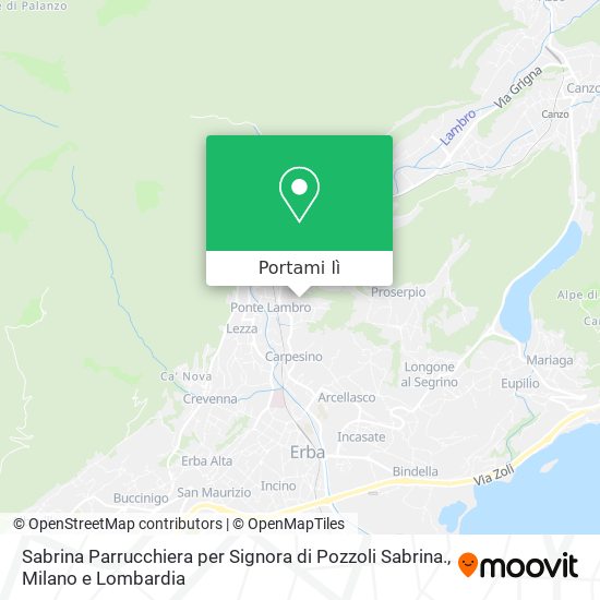 Mappa Sabrina Parrucchiera per Signora di Pozzoli Sabrina.