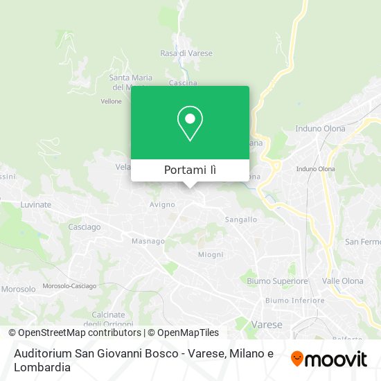 Mappa Auditorium San Giovanni Bosco - Varese