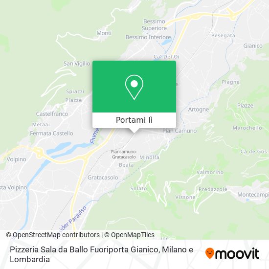 Mappa Pizzeria Sala da Ballo Fuoriporta Gianico