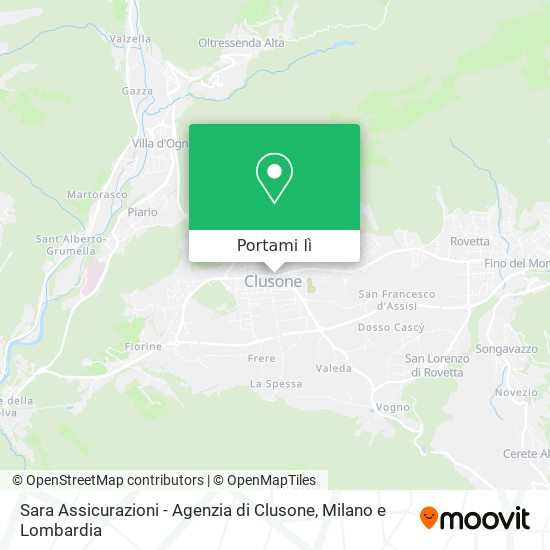 Mappa Sara Assicurazioni - Agenzia di Clusone