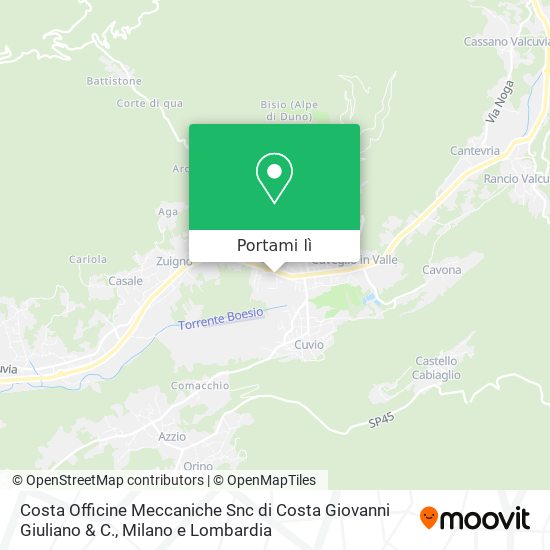 Mappa Costa Officine Meccaniche Snc di Costa Giovanni Giuliano & C.