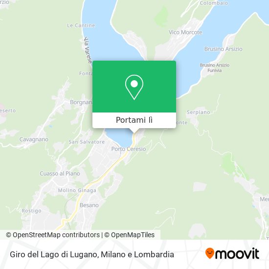 Mappa Giro del Lago di Lugano