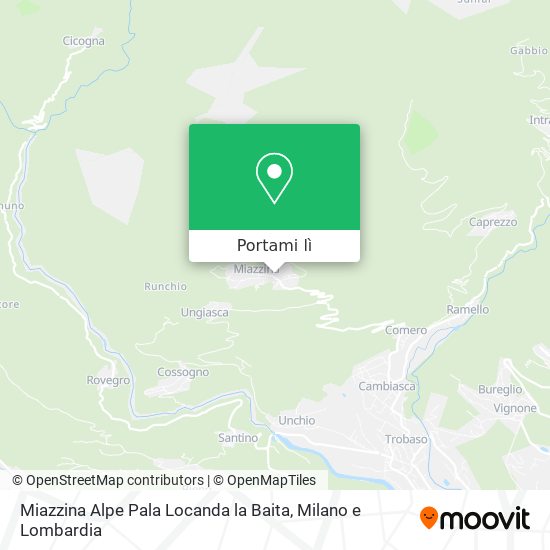 Mappa Miazzina Alpe Pala Locanda la Baita