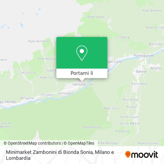 Mappa Minimarket Zambonini di Bionda Sonia