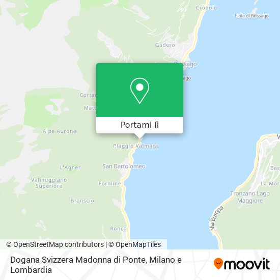 Mappa Dogana Svizzera Madonna di Ponte