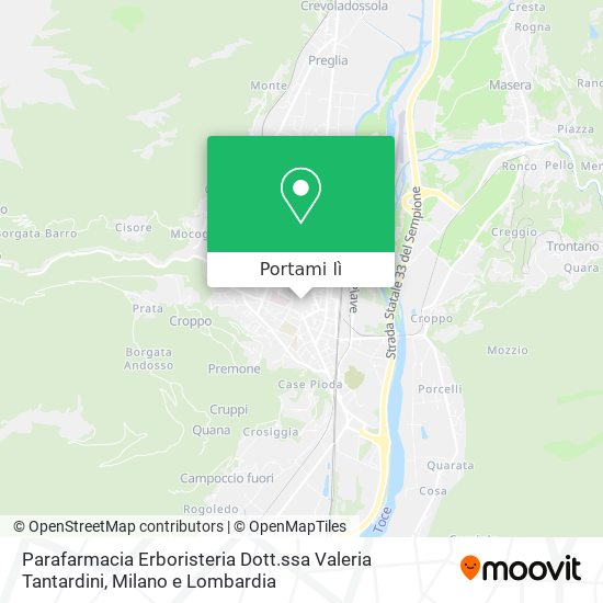 Mappa Parafarmacia Erboristeria Dott.ssa Valeria Tantardini
