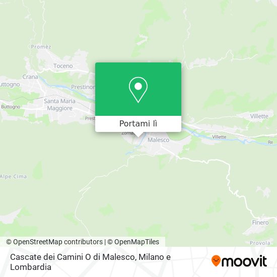 Mappa Cascate dei Camini O di Malesco