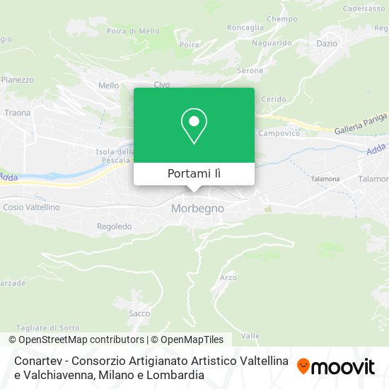 Mappa Conartev - Consorzio Artigianato Artistico Valtellina e Valchiavenna