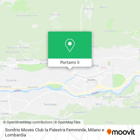 Mappa Sondrio Moves Club la Palestra Femminile