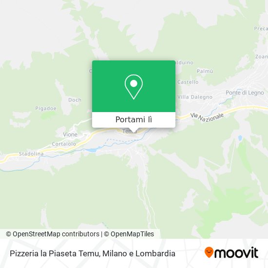 Mappa Pizzeria la Piaseta Temu
