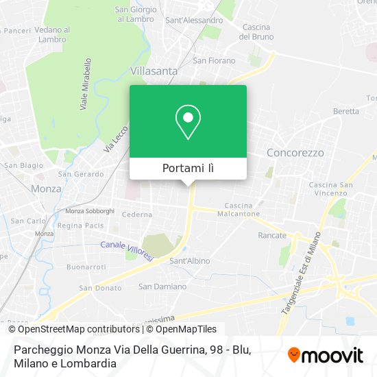 Mappa Parcheggio Monza Via Della Guerrina, 98 - Blu