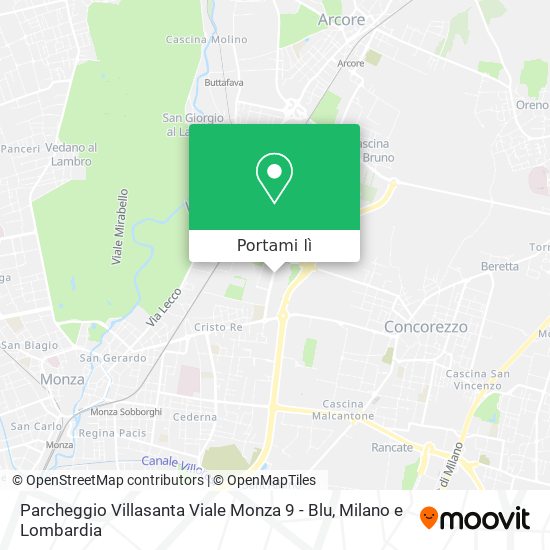 Mappa Parcheggio Villasanta Viale Monza 9 - Blu