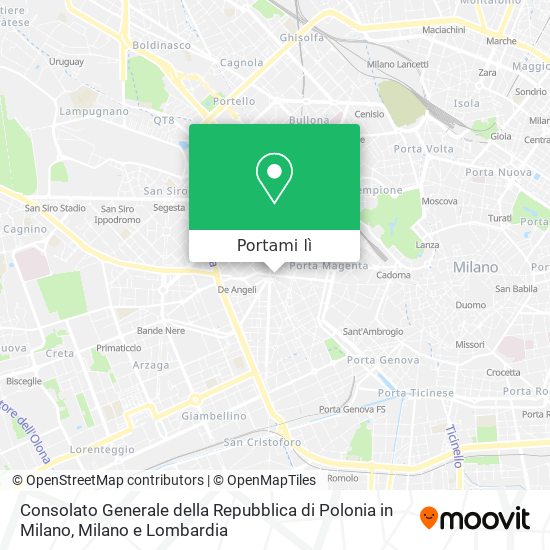 Mappa Consolato Generale della Repubblica di Polonia in Milano