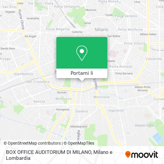 Mappa BOX OFFICE AUDITORIUM DI MILANO