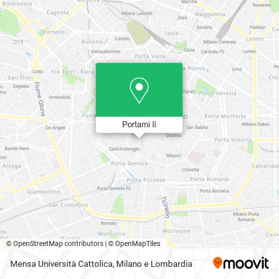 Mappa Mensa Università Cattolica