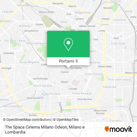 Mappa The Space Cinema  Milano Odeon