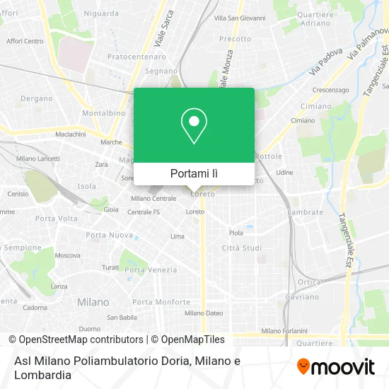 Mappa Asl Milano Poliambulatorio Doria