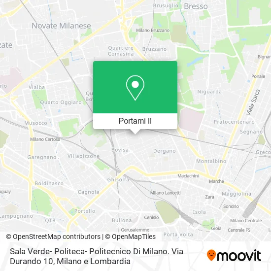 Mappa Sala Verde- Politeca- Politecnico Di Milano. Via Durando 10