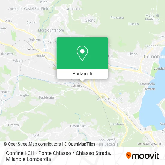 Mappa Confine I-CH - Ponte Chiasso / Chiasso Strada
