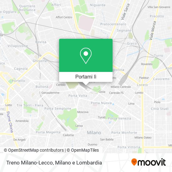 Mappa Treno Milano-Lecco