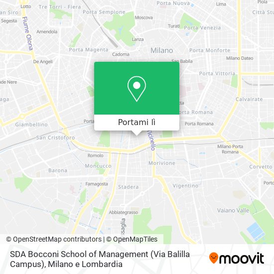 Mappa SDA Bocconi School of Management (Via Balilla Campus)