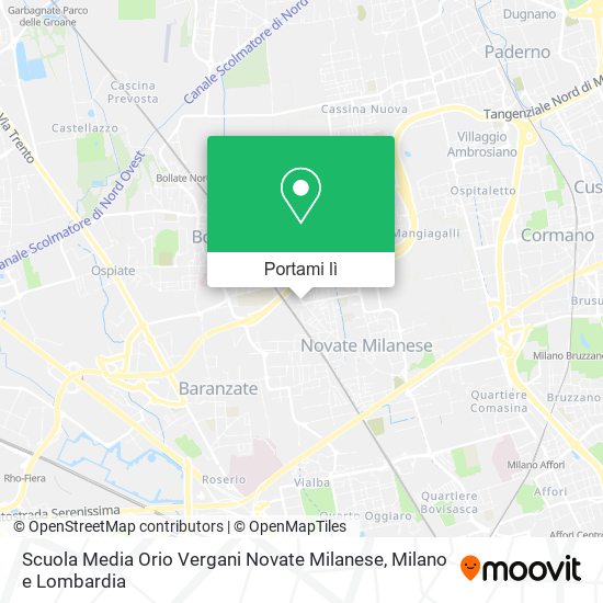 Mappa Scuola Media Orio Vergani Novate Milanese