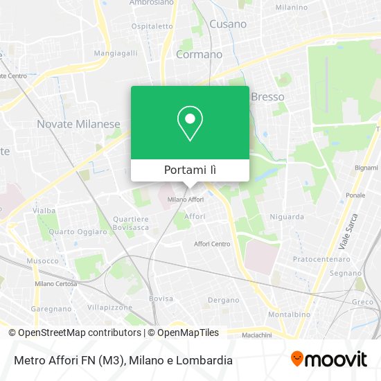 Mappa Metro Affori FN (M3)