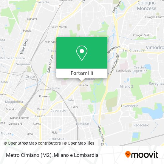 Mappa Metro Cimiano (M2)