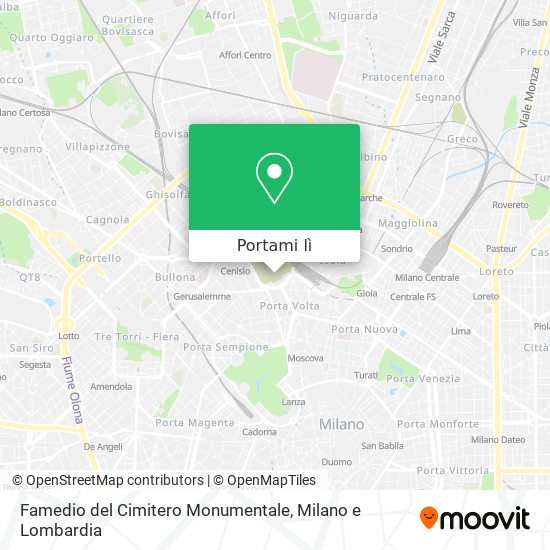 Mappa Famedio del Cimitero Monumentale