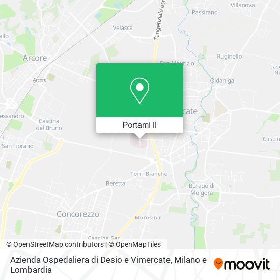 Mappa Azienda Ospedaliera di Desio e Vimercate