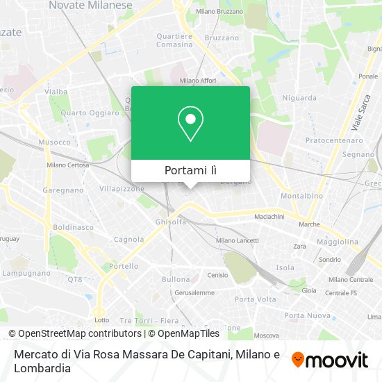 Mappa Mercato di Via Rosa Massara De Capitani