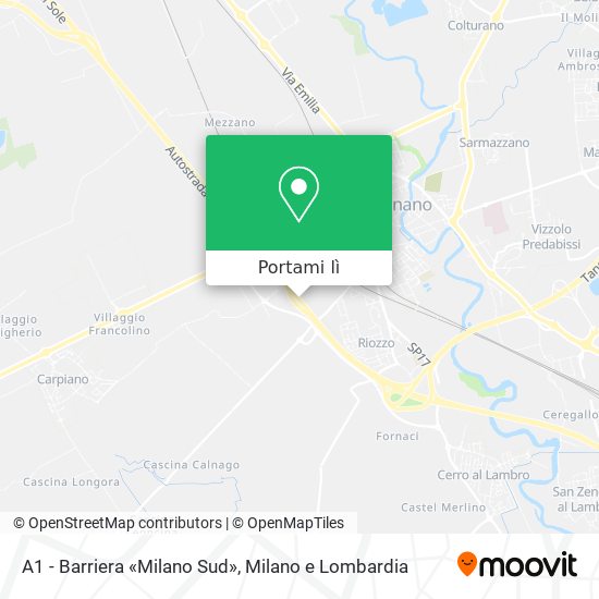 Mappa A1 - Barriera «Milano Sud»