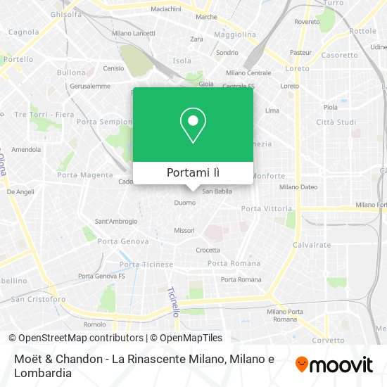 Mappa Moët & Chandon - La Rinascente Milano