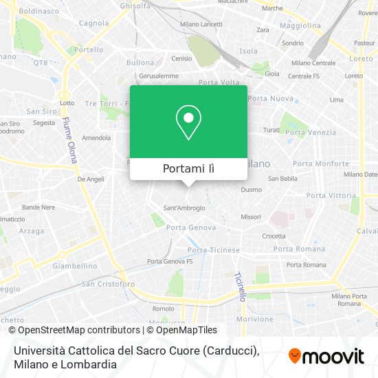 Mappa Università Cattolica del Sacro Cuore (Carducci)