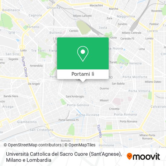 Mappa Università Cattolica del Sacro Cuore (Sant'Agnese)