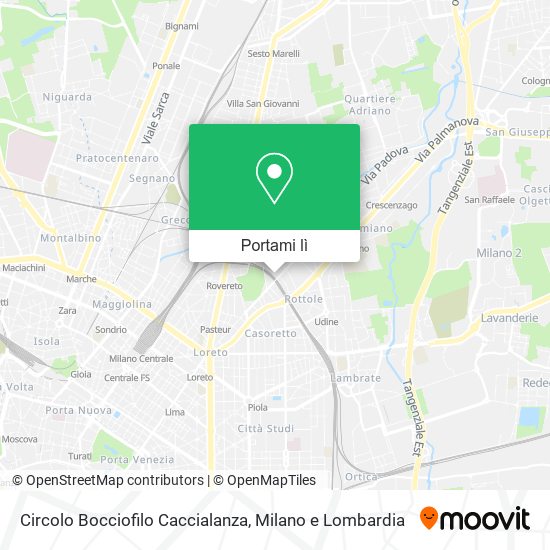 Mappa Circolo Bocciofilo Caccialanza