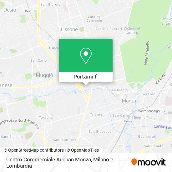 Mappa Centro Commerciale Auchan Monza