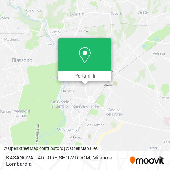 Mappa KASANOVA+ ARCORE SHOW ROOM