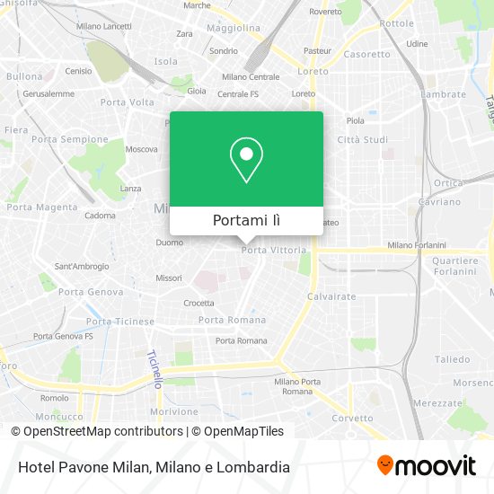 Mappa Hotel Pavone Milan