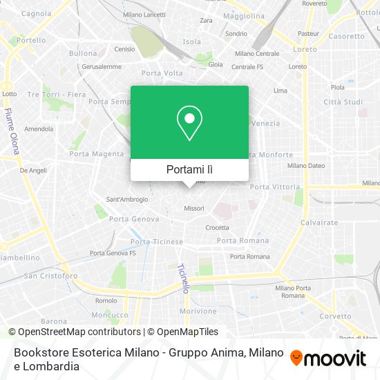 Mappa Bookstore Esoterica Milano - Gruppo Anima